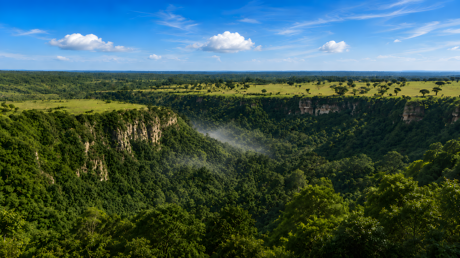 The Kichwamba Escarpment looking over Queen Elizabeth National Park