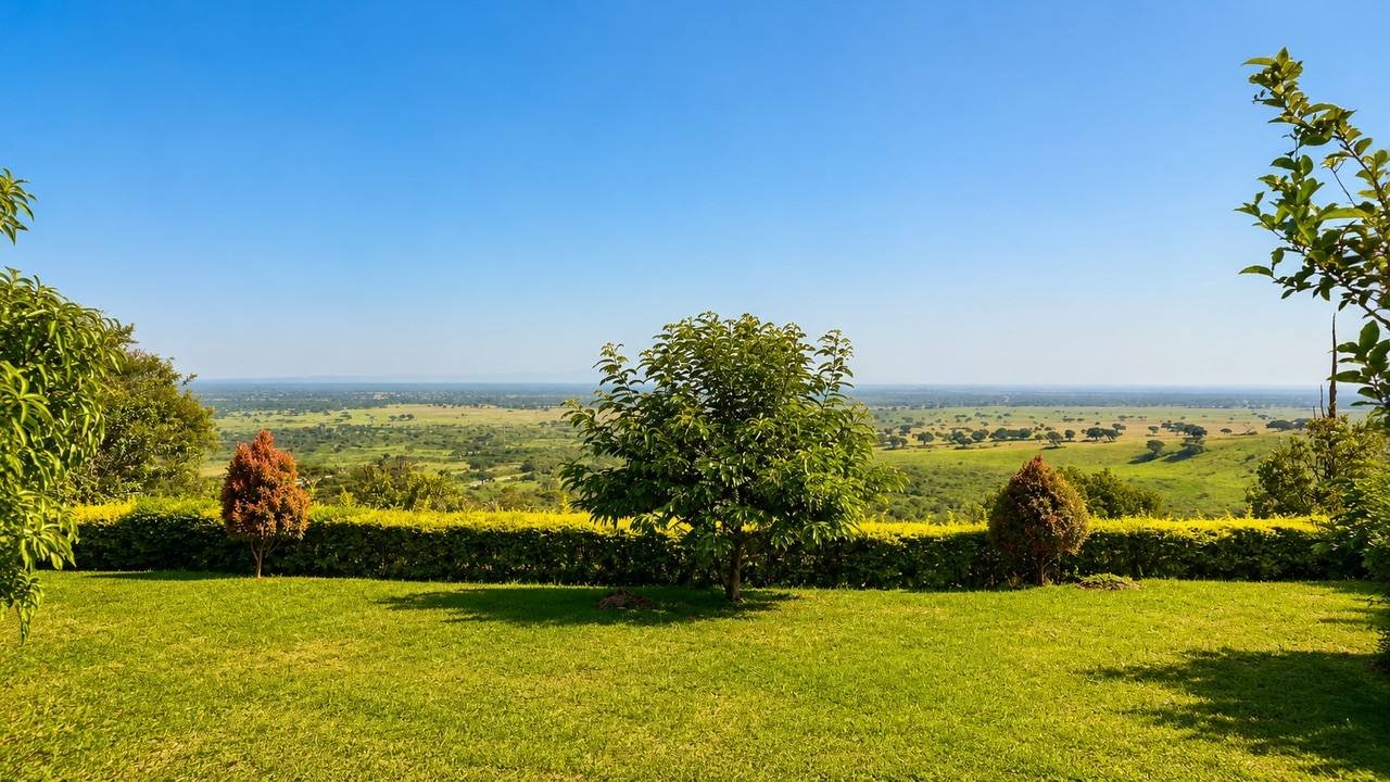 Big sky over the savanna of Queen Elizabeth National Park, seen from Warujojo Safari Lodge